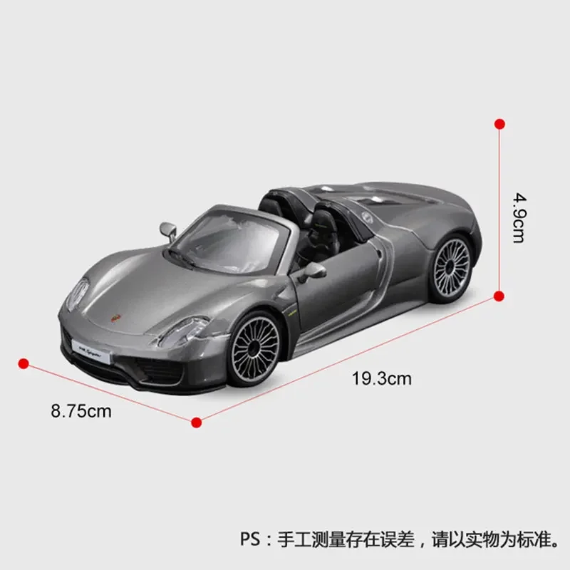 1:24 Bburago Porsche 918 Spyder Model Car 911 Gt3 Sports Diecast Edition Alloy Luxury Vehicle Toys Decoration Collection Gifts