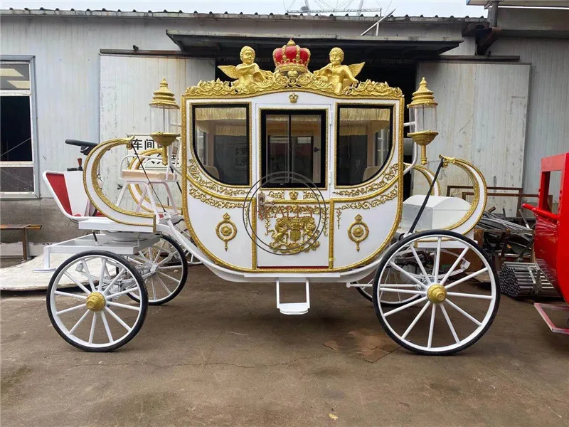 Kereta Kuda Mewah Kendaraan Listrik Kerajaan Trailer Kereta Kuda Pernikahan Gaya Baru untuk Dijual