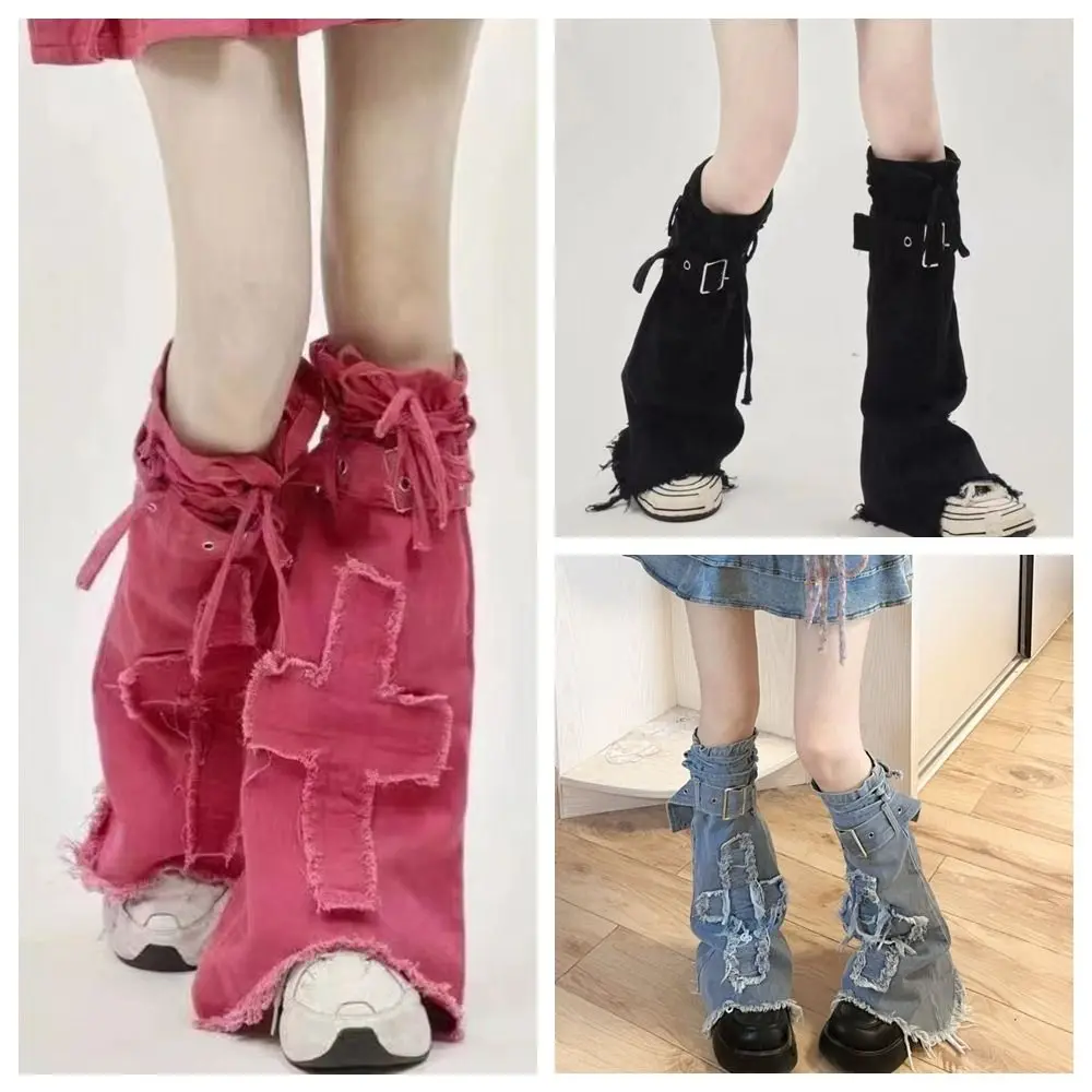 

Trendy Y2k Cross Leg Warmers Spicy Girl JK Trumpet Leg Covers Retro Footcover Long Stockings Women