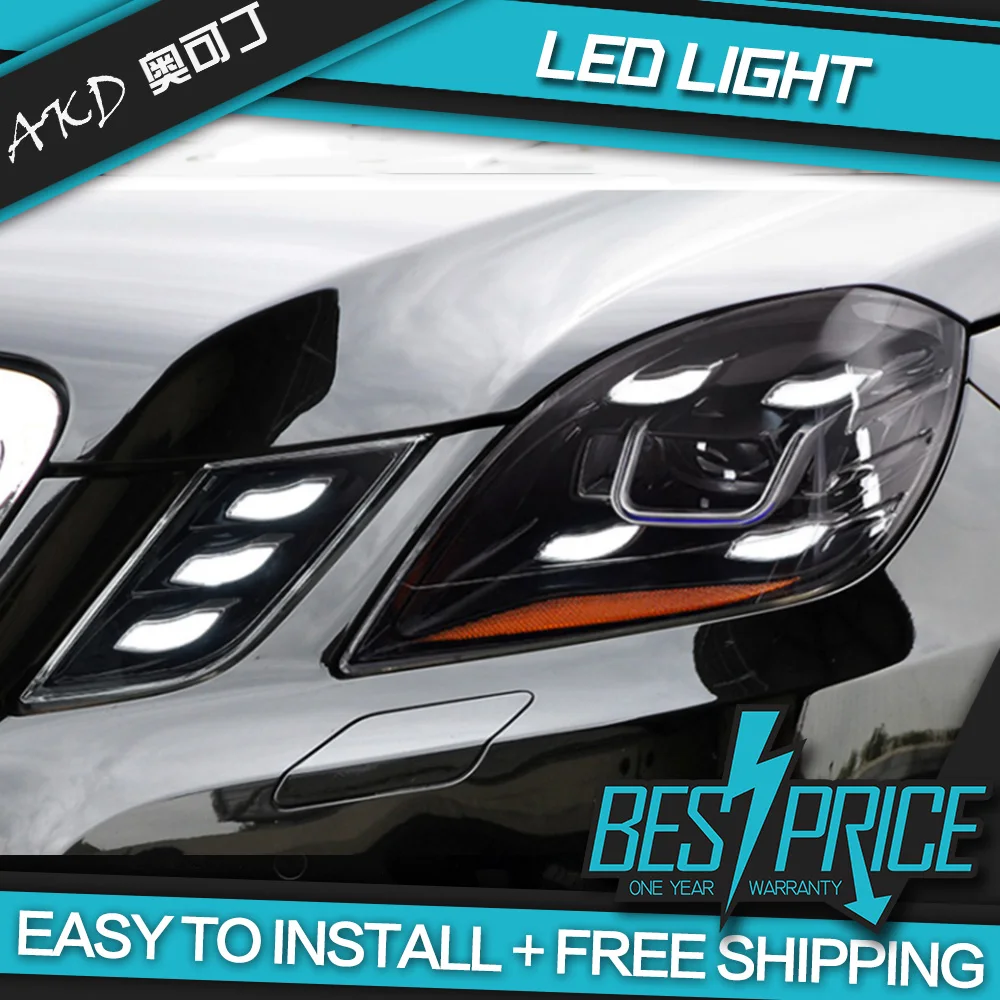 AKD Car Styling Head Lamp for W212 Headlights 2009-2013 E200 E300 E260 Foco Head Lights Full LED DRL  Auto Accessories