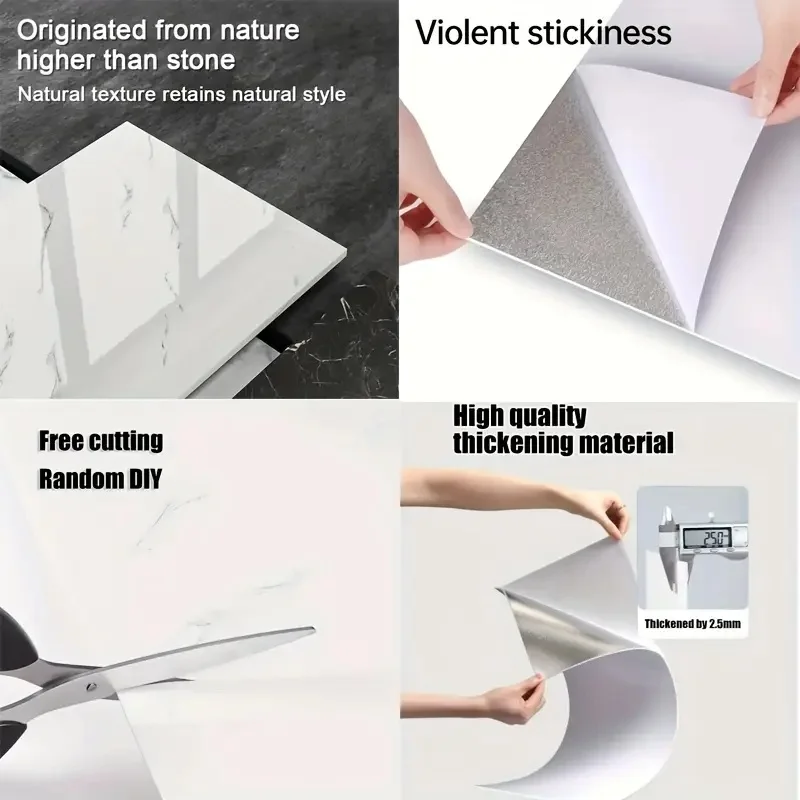 30*30 سنتيمتر تقليد بلاط ثلاثية الأبعاد الرخام المطبخ مقاوم للماء ذاتية اللصق الجدار ملصق جدار ديكور الحمام الرطوبة واقية خلفية
