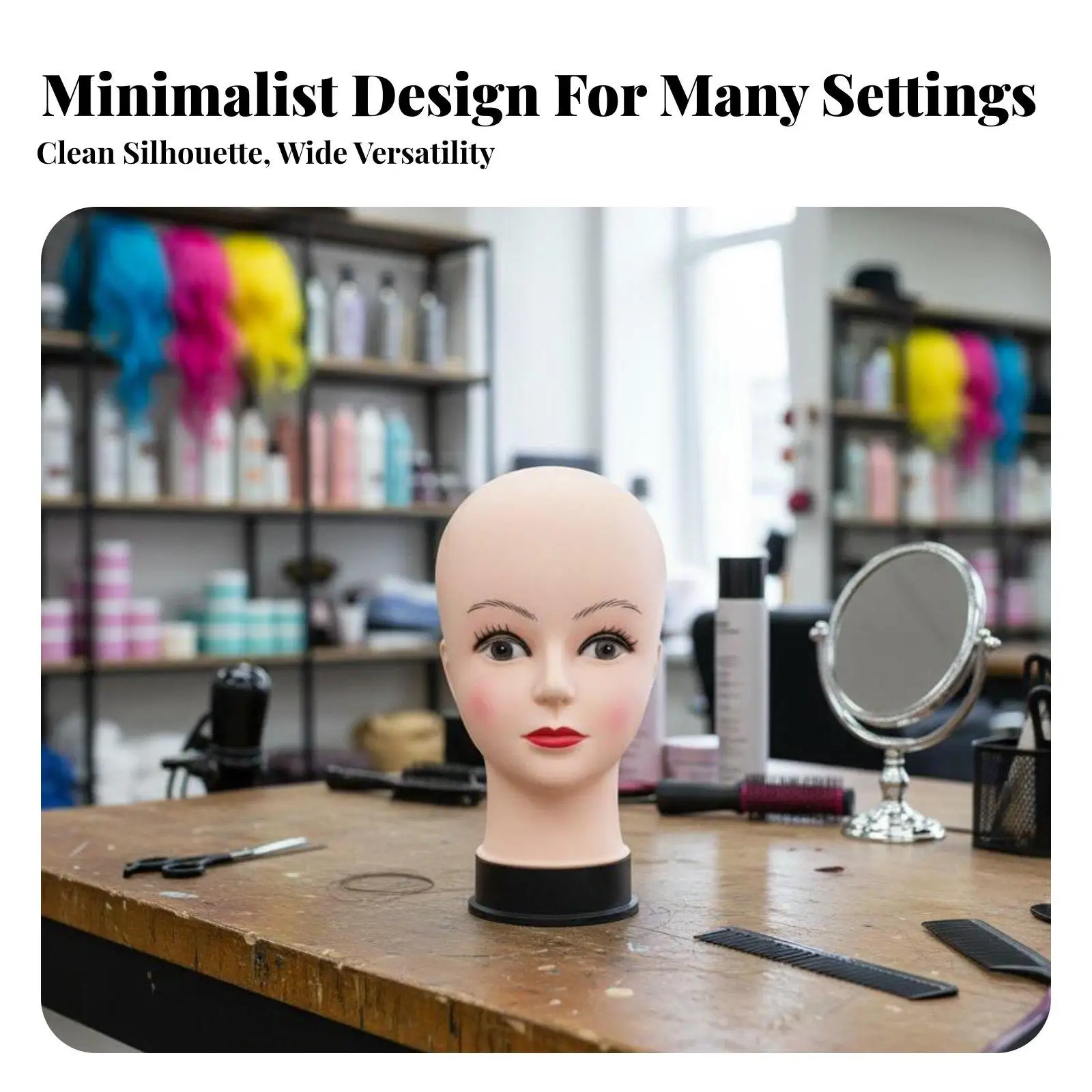 Professional Hair Styling Mannequin Head Female Display with Solid Stand for Wig Hat Scarf Jewelry Showcase in Boutique Shop