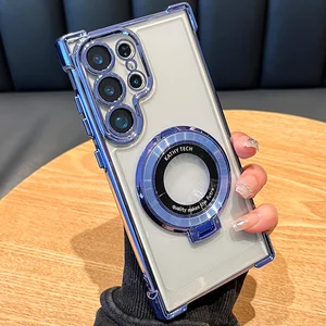 Samsung Galaxy Stoßdicht, Magnetbeschichtungsunterstützung, Acryl -Heckdeckel, S24 Ultra, S23, S22, S21, Note 20, 10 Plus, Luxus 8 Hauptverkäufe Samsung S21 Mobile Cover - №3