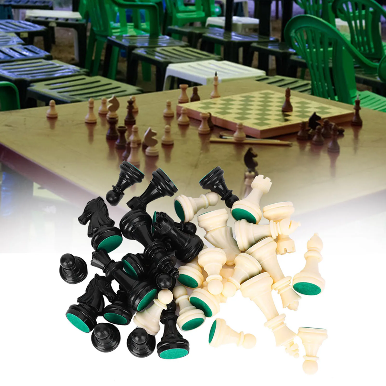 Chess Game Plastic Chessmen Set Chessmen Set Plastic Chessmen Set International Chess Game Complete Chessmen Set Black&amp White
