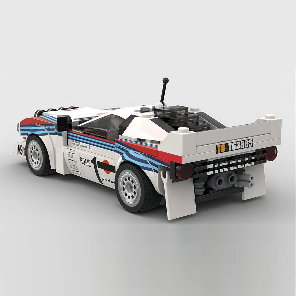 MOC-décennie s de construction du rallye Lancia, Martini Racing, Gagnant, Rallye Monte Carlo, Bricolage, Jouet, Nouvel An, Cadeaux de vacances, 037, 244Pcs, 1983