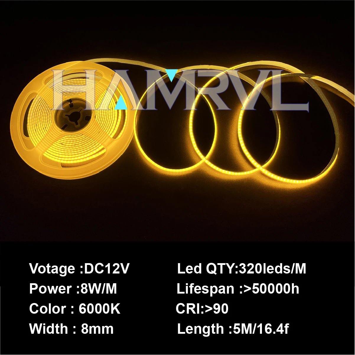 320 LEDs/m COB LED Strip Light High Density Flexible Tape Linear Ribbon green /orange 5m RA90 Led Lights DC12V