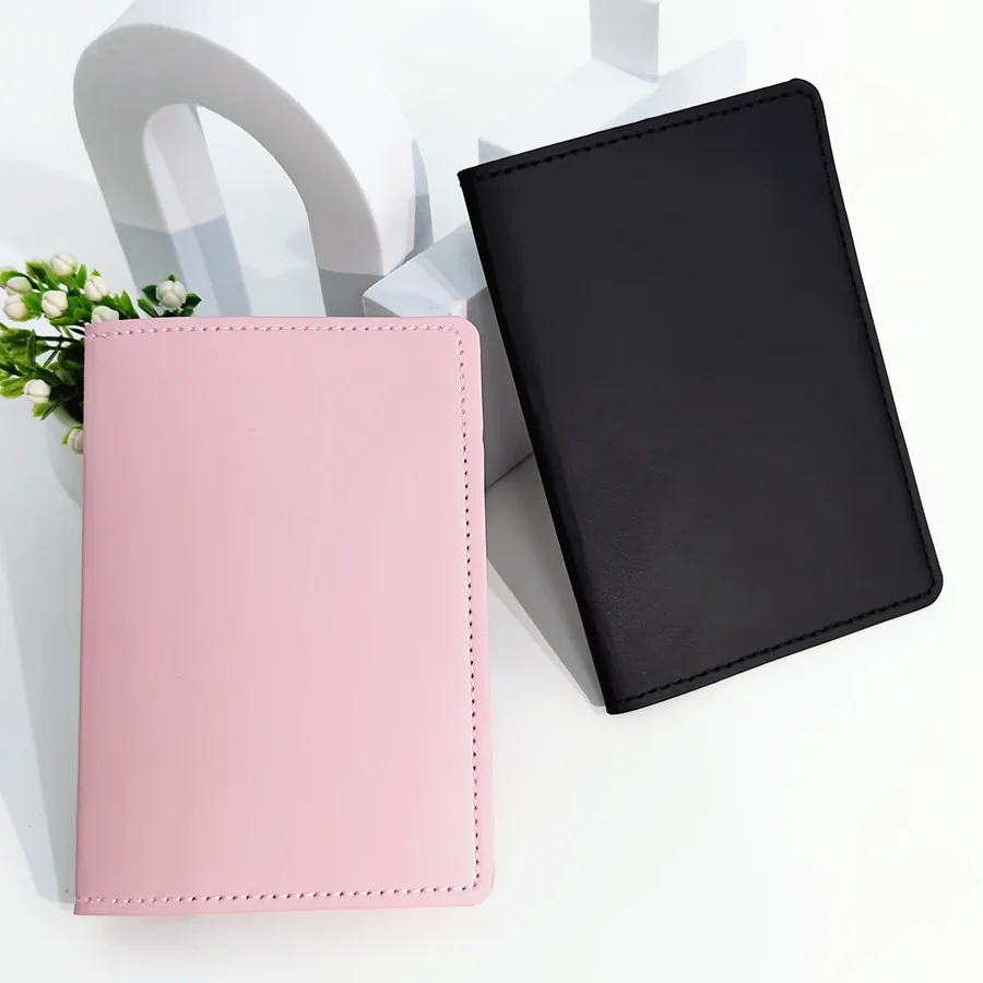 2 PCS/Set Solid Color Passport Cover Case Holder Wallet Card Holder Lightweight Fashion Travel Accessories For Flight Couples