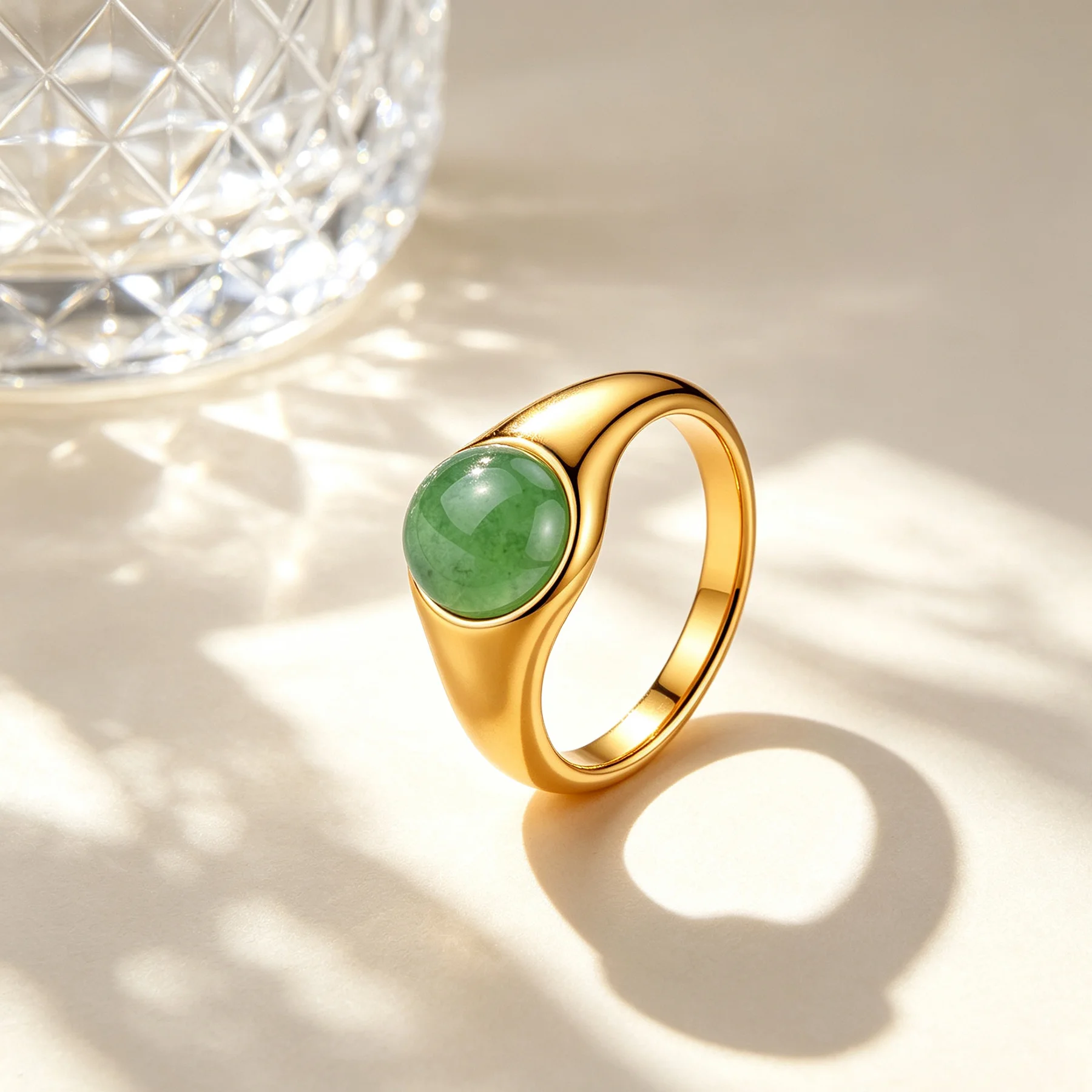 Vintage Natural Turquoise, Tiger Eye Stone Statement Ring for Women Minimalist Stainless Steel Finger Jewelry Anniversary Gift - view 4