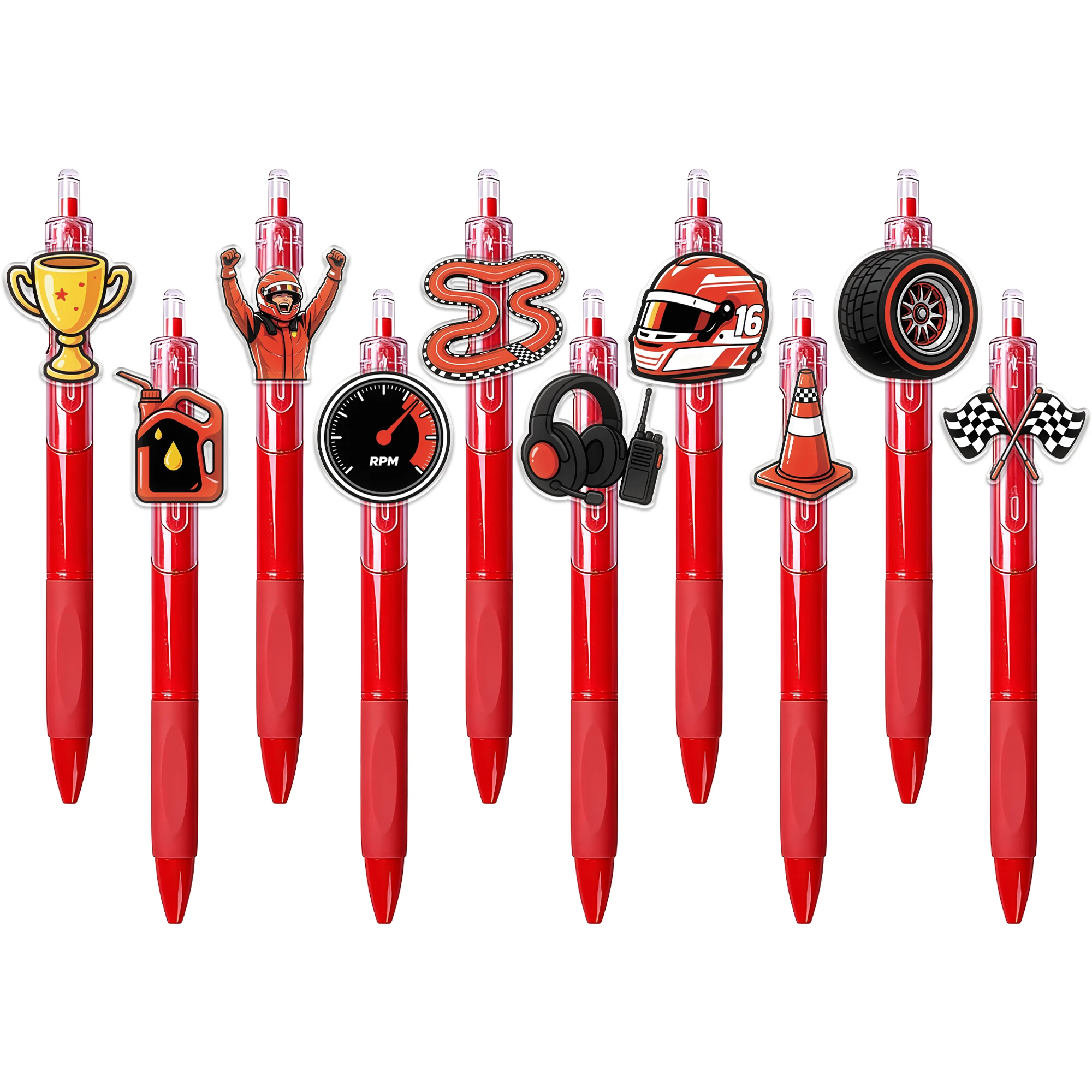 10PCS racing equipment ballpoint pen racing enthusiasts writing pen random pattern