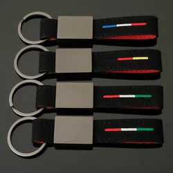 Simple and Practical Suede Car Alloy Keychain Styling Germany Italy France Flag Keyrings for Men Women Anniversary Birthday Gift