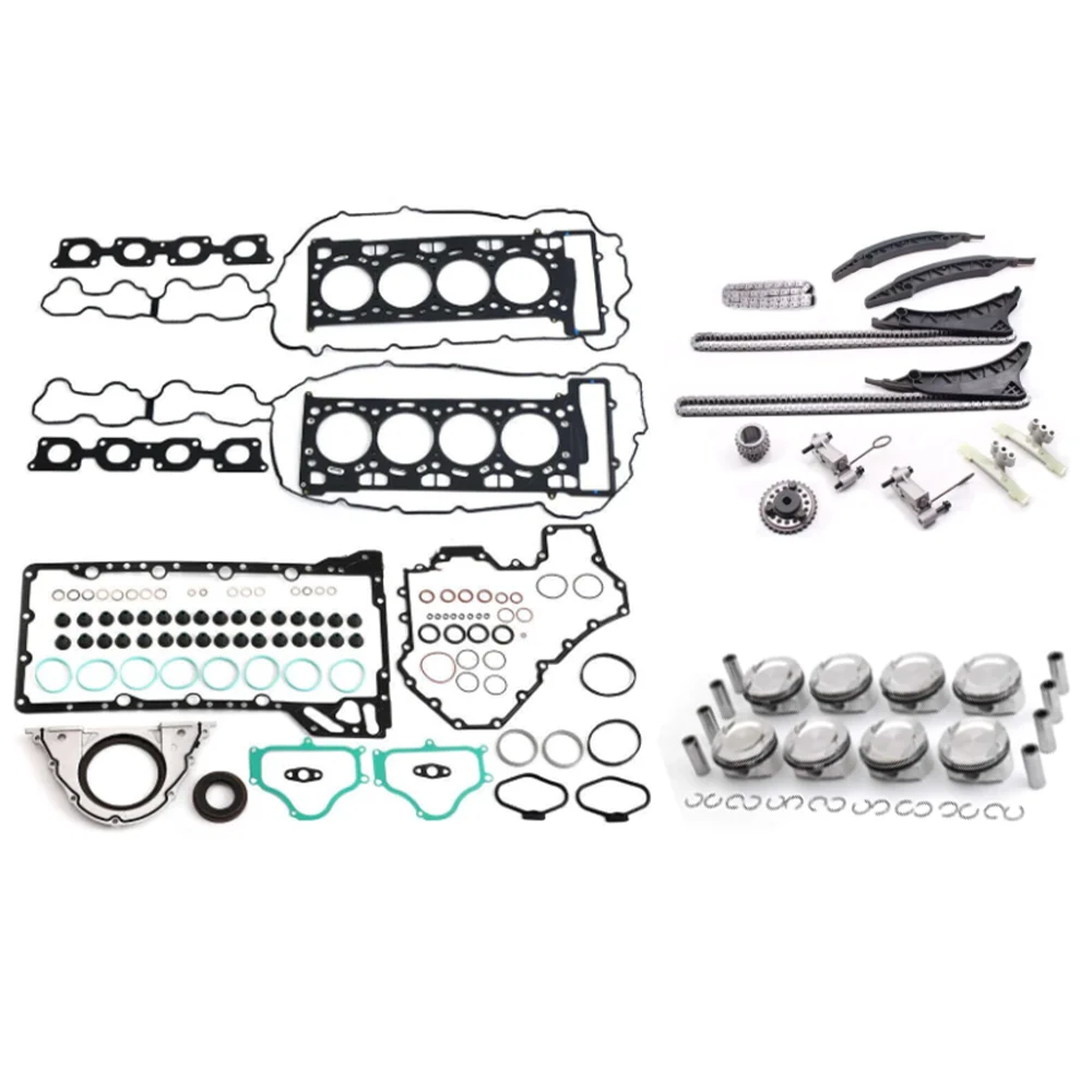 AUTO Engine Overhaul Gasket Timing chain kit Piston kit For BMW 550i 750Li X5 X6 F10 F02 F07 E70 E71 N63 4.4L 4.4T 2007-2018