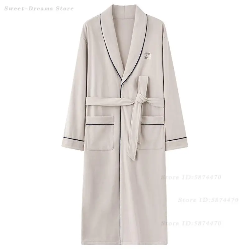 الرجال حجم كبير رداء المخملية ملابس خاصة الخريف الشتاء طويلة الأكمام البشكير كيمونو ثوب الذكور الدافئة ثوب النوم المتسكعون ملابس المنزل #3