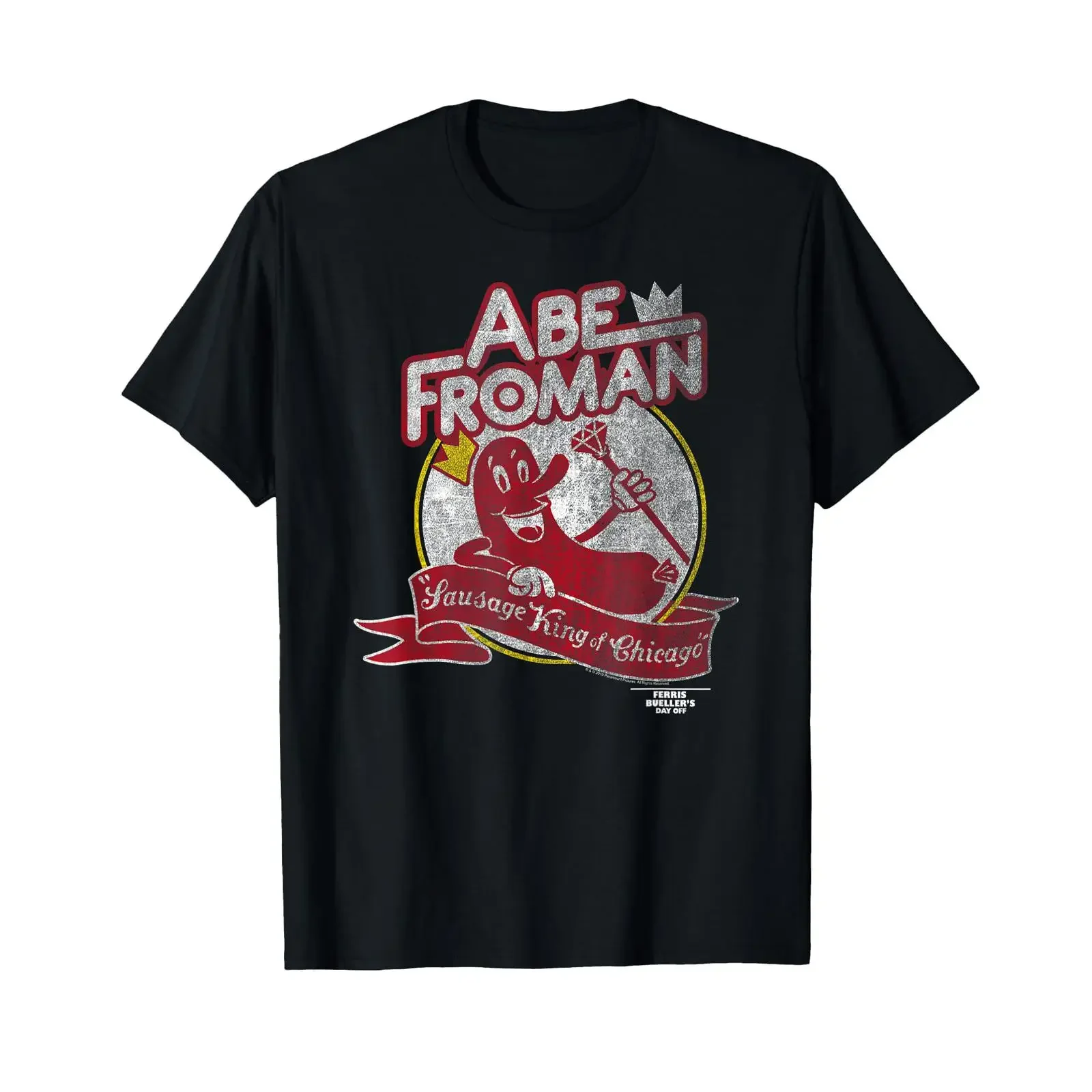 Sponsored Ad Ferris Bueller's Day Off Abe Froman Sausage King of Chicago T Shirt vintage Washed Top For Everyday Wear Stylish