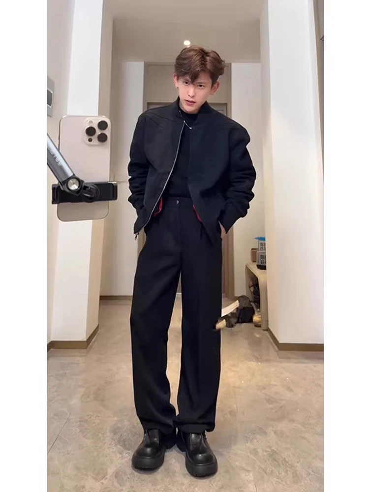 

American Sle Deconstructed Hard Man Jaet Men's Autumn Cool Haome Matching Two-Piece Set Cleanfit Heavy-Du Workwear J...