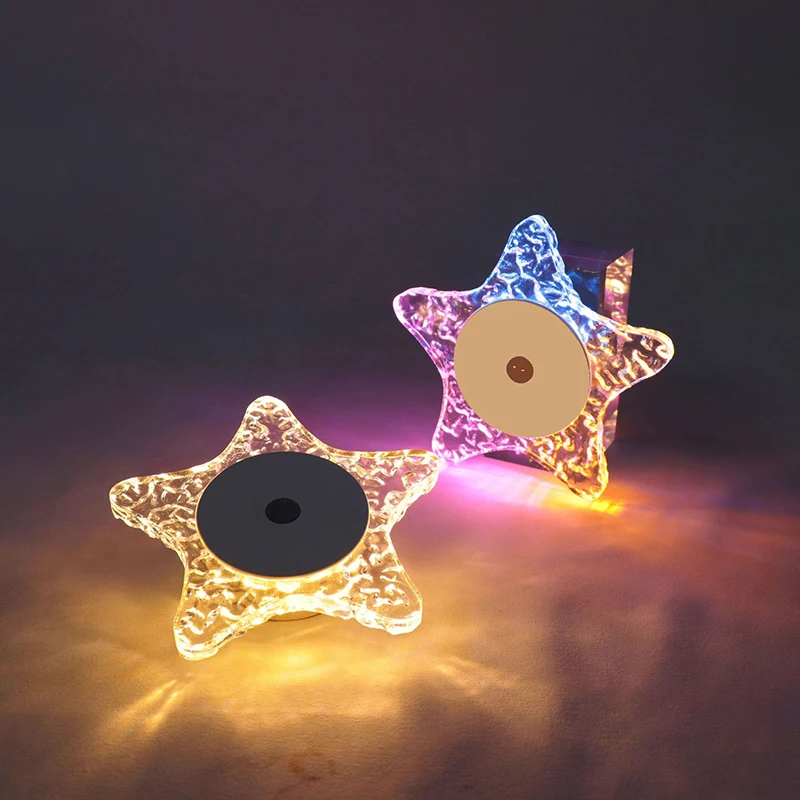 Starfish wall lamp small night light with human body sensor, no wiring, magnetic base, adjustable brightness