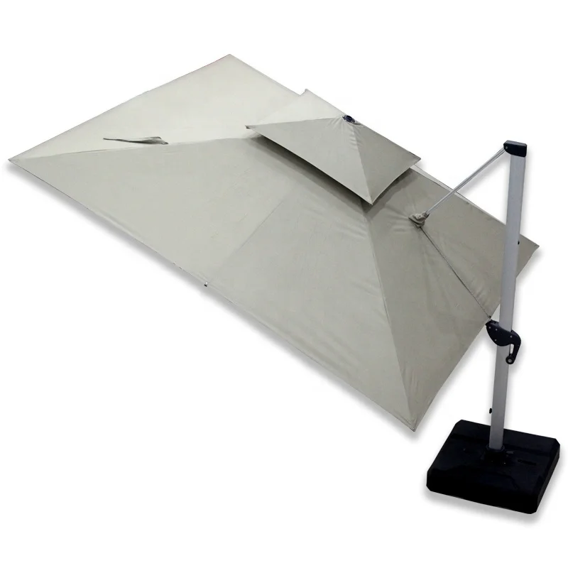 10 ft square cantilever offset aluminum high quality windproof patio umbrella