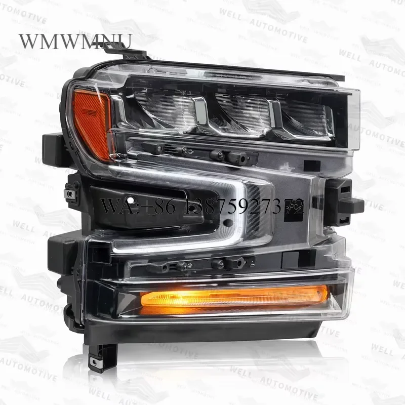 Wmwmnu High Quality Aftermarket ABS LED Headlights Black Head Lamp Accessories for Silverado 1500 2019 2020 2021