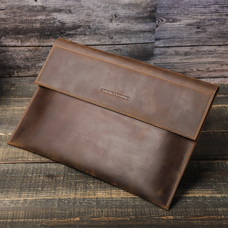 Bolsa da Luva do Portátil Capa Protetora do Portátil do Couro Genuíno para 2023 Macbookpro Pro 14 Case do