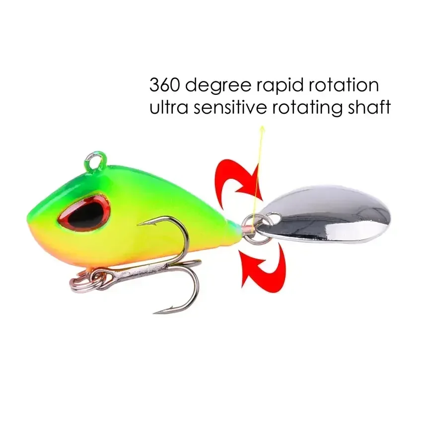 New Metal Mini VIB With Spoon Fishing Lure 6g10g17g25g Fishing Tackle Pin Crankbait Vibration Spinner Sinking Bait