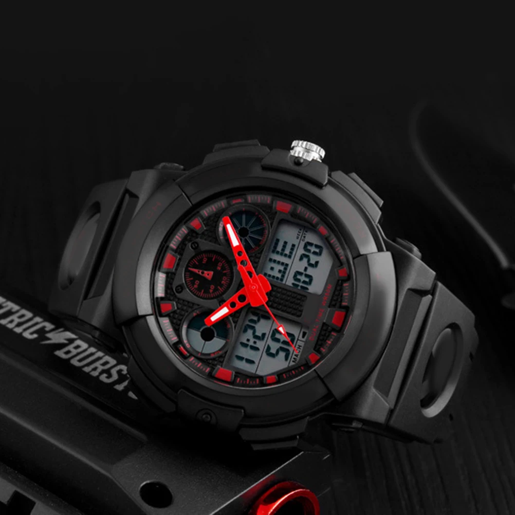 

1270 Waterproof Men's Military Sports Watch Analog Digital Quartz Movement LED Dual Display Chronograph Alarm Casual