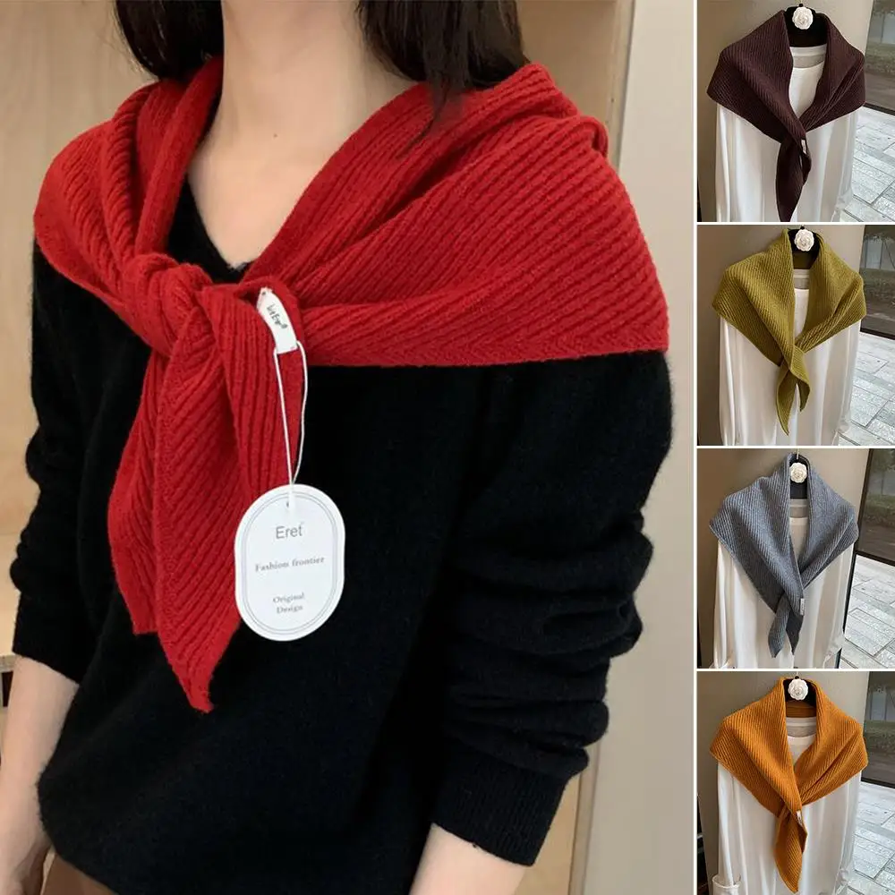 

Шерстяной вязаный треугольный шарф, украшение, занавеска на талии, набедренная повязка, зимний многофункциональный ретро-повседневный платок Y2K