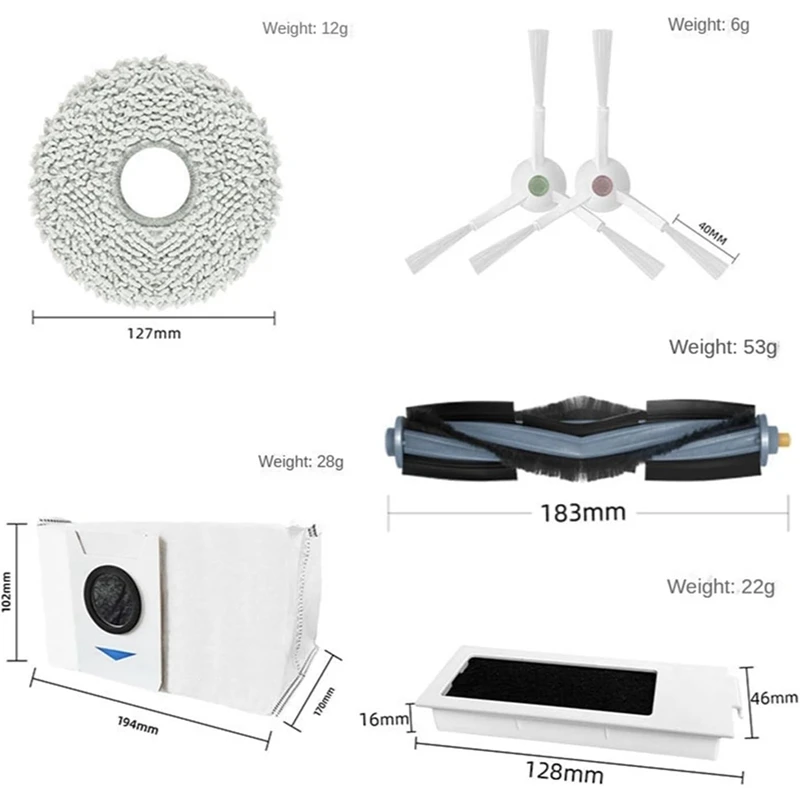 22PCS Replacement Parts For Ecovacs Deebot T20 PRO /T20 MAX/ T20 PRO PLUS/ T20 MAX PLUS / T10 /X1 Robot Vacuum Cleaner