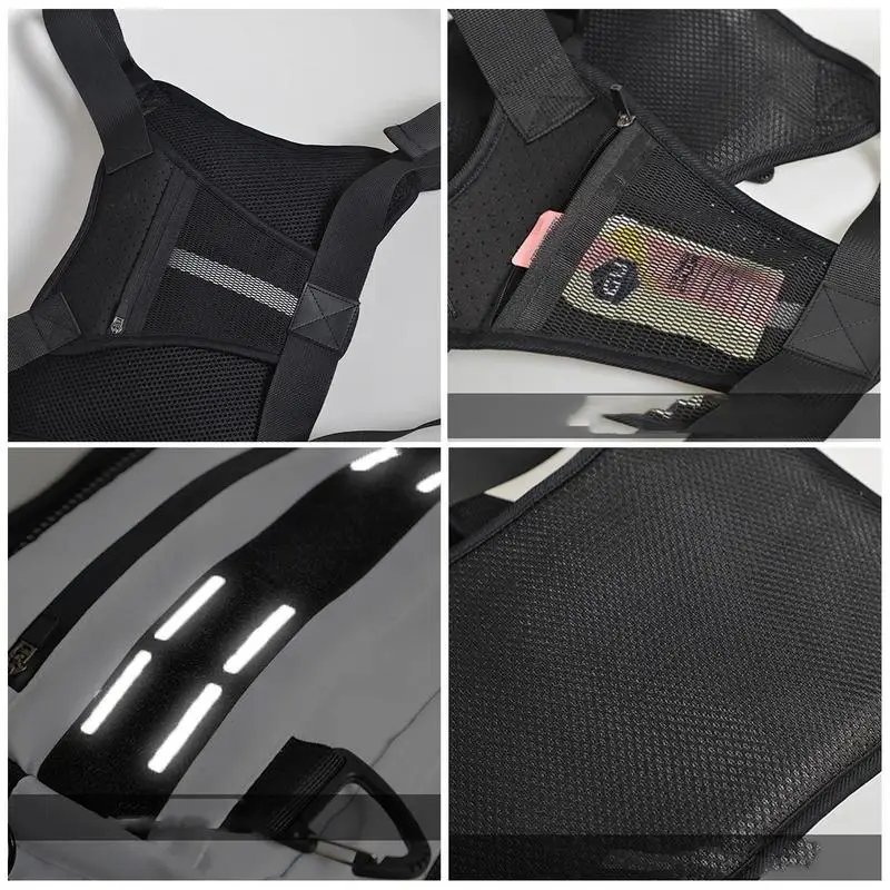 Running Vest Bag Adjustable running chest bag Reflective Front Chest Pack With Phone Holder Breathable cycling Vest for sport