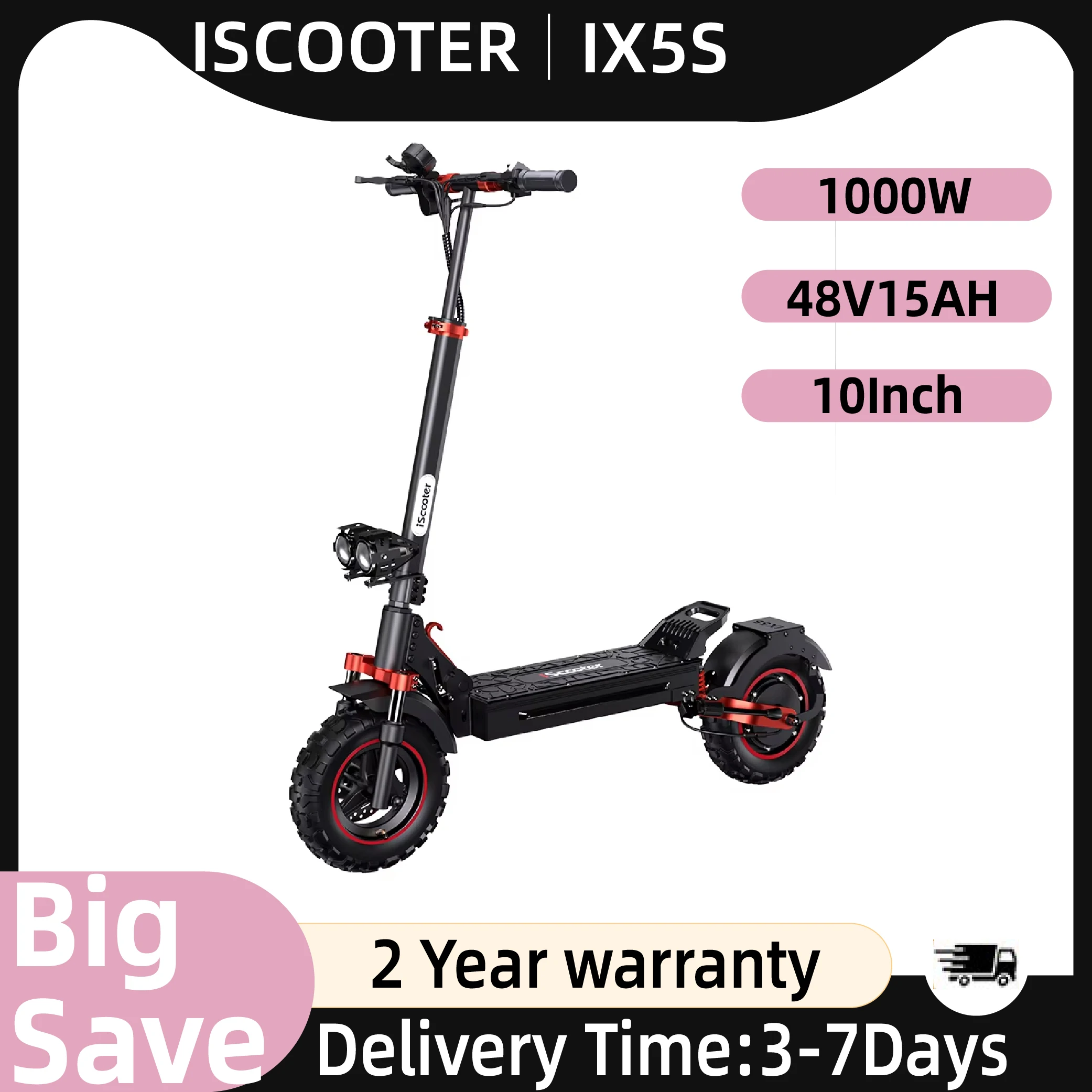 ISCooter iX5S 45 km/h trottinette électrique 1000W puissant Scooter électrique 15AH batterie adulte Scooter électrique avec lumière