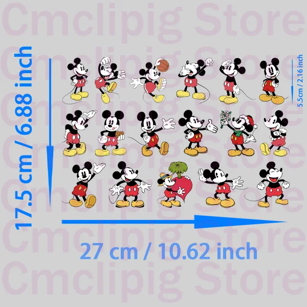 5.5cm size Mickey Mouse Clothing patches thermo-stickers for children DIY Sewing Ironing applications