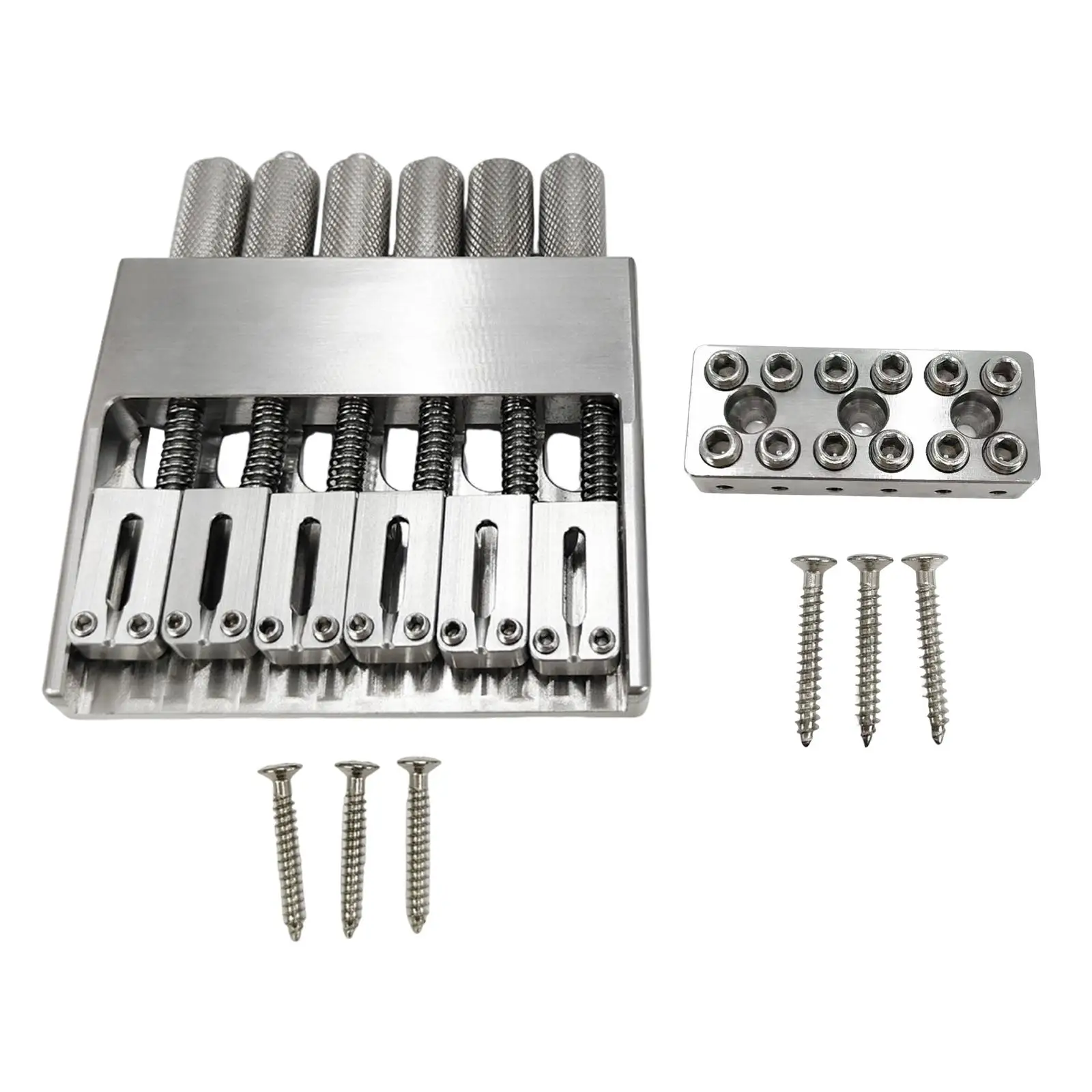 

Безголовочный бридж для электрогитары, серебристый, из нержавеющей стали, с разными размерами струнных пластин и ключами для настройки, аксессуары для электрогитары