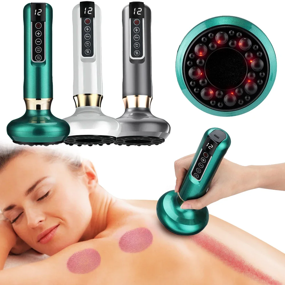 

Anti Cellulite Massager Handheld Cupping Apparatus Hot Compress Electric Suction Cup Scraping Massager for Full Body Slimming
