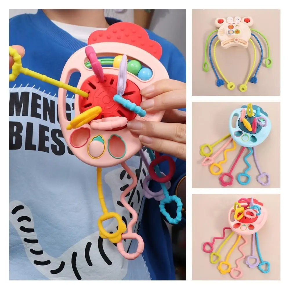 Cenoura bebê puxar corda brinquedo dentição brinquedo de segurança caranguejo montessori brinquedos sensoriais desenvolve cognitivo dedo agarrar treinamento crianças