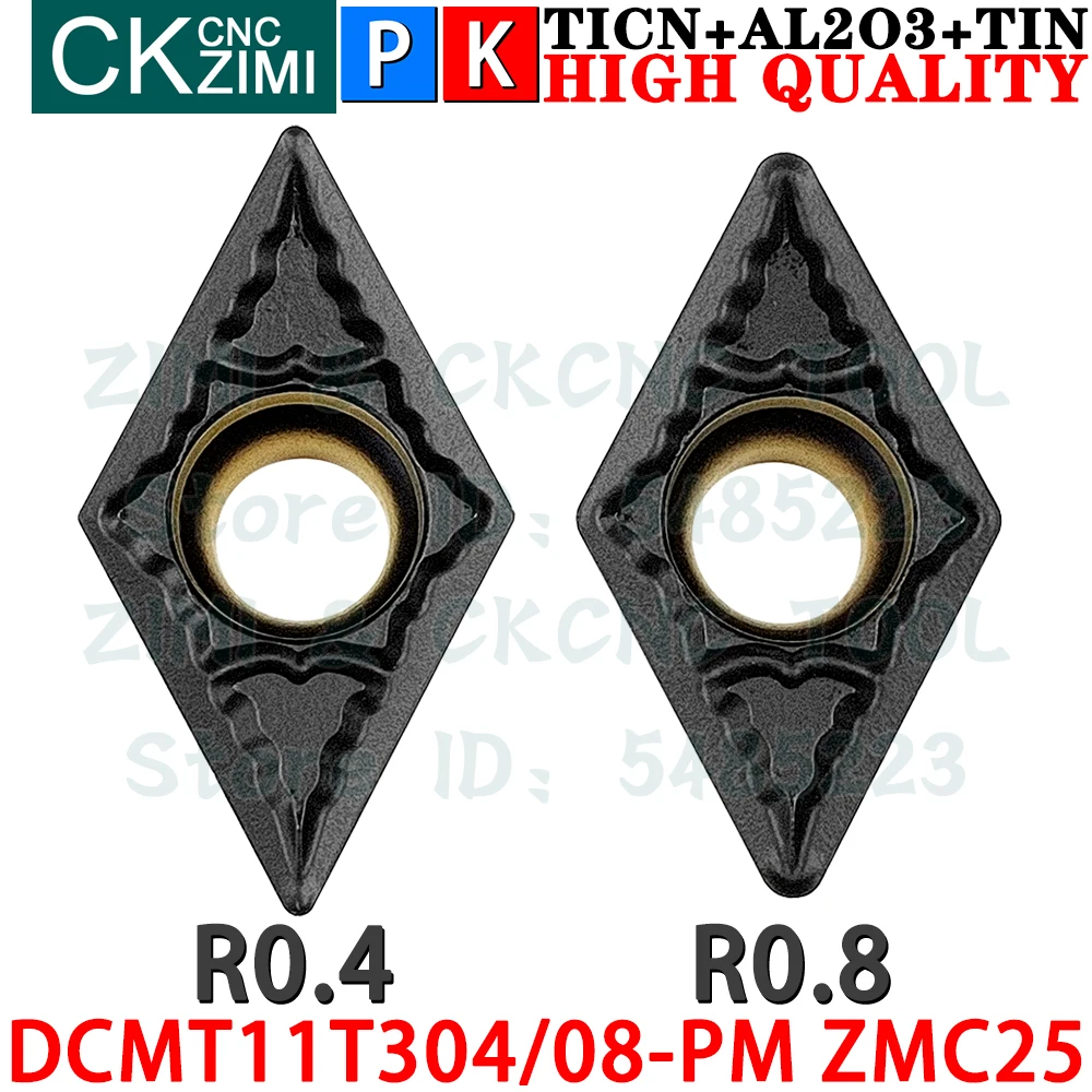 DCMT11T304-PM ZMC25 DCMT11T308-PM ZMC25 Insertos de carburo Herramientas de insertos de torneado externo Herramientas de torno de metal mecánico DCMT11T3 DCMT 11T3 CNC Herramientas de corte para acero