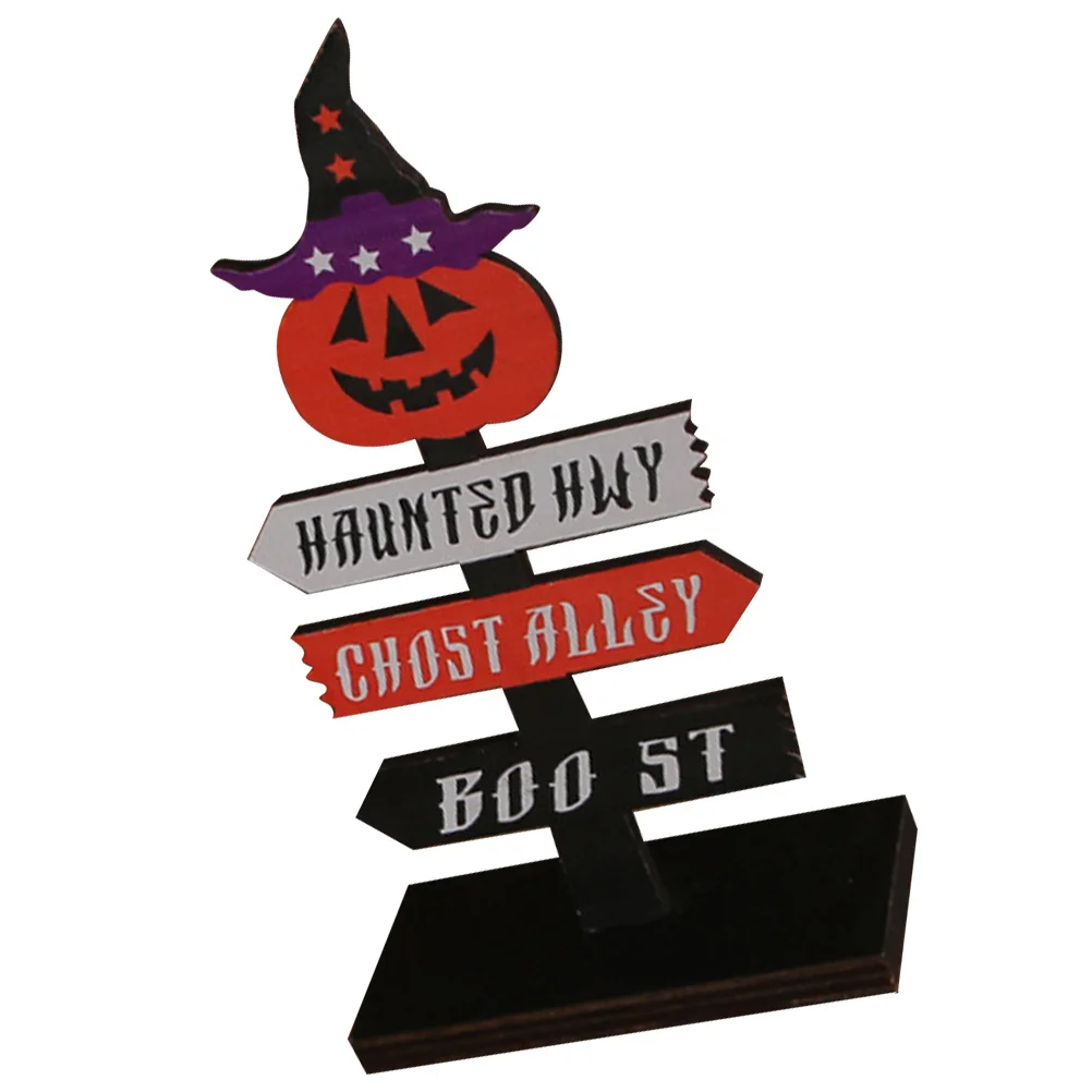 Emblems Halloween Pumpkin Wooden Sign Ornaments Table Crafts Party Supplies Desktop Decorations Centerpiece Adornments