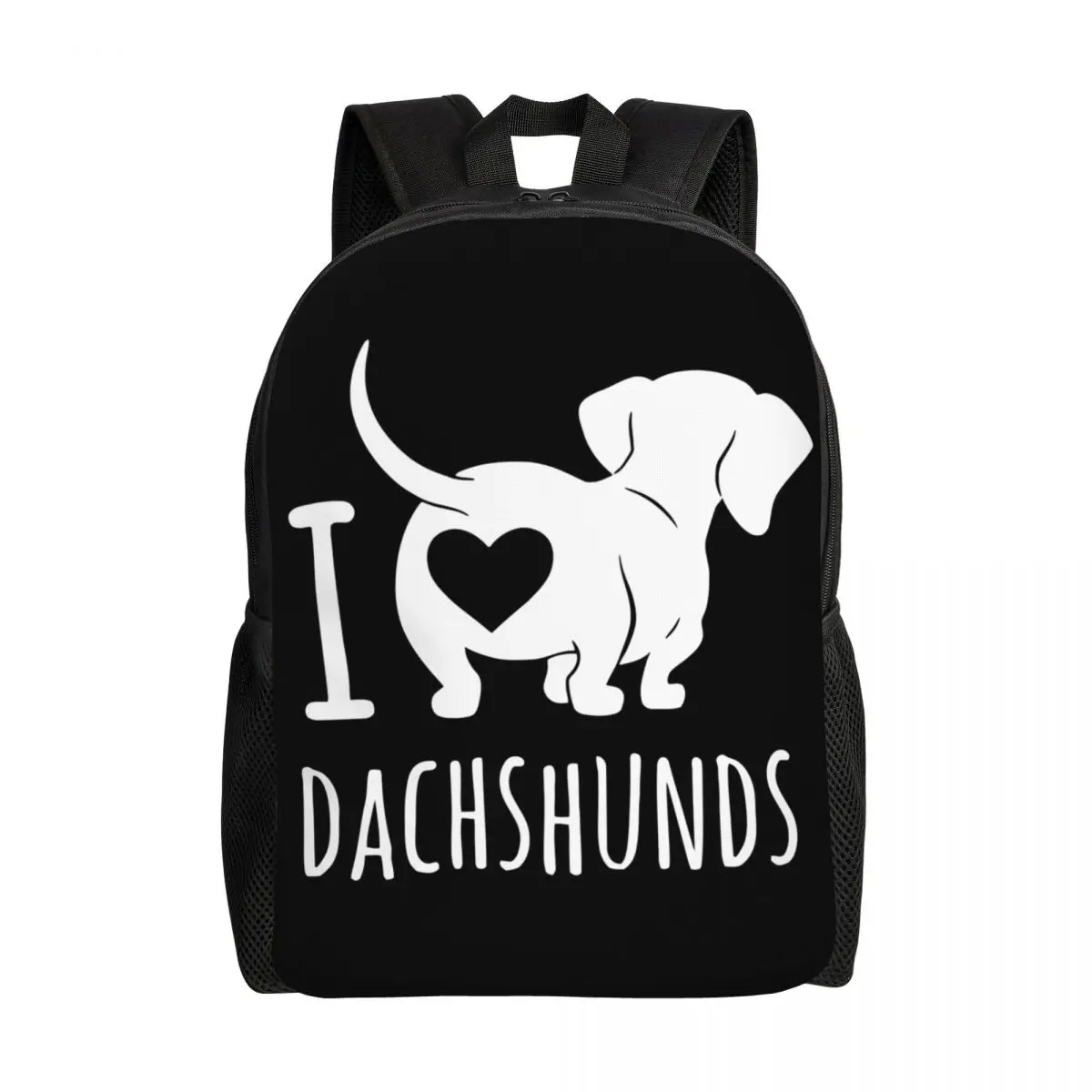 I Love Dachshunds Laptop Backpack Women Men Basic Bookbag for College School Student Badger Sausage Wiener Dog Bags