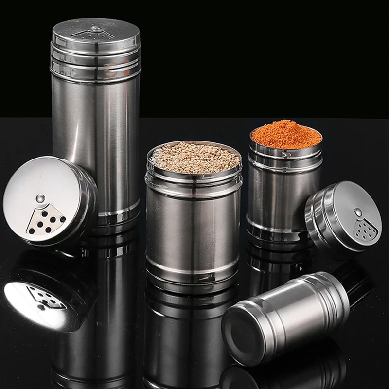  Salz Zucker Flasche Rotierenden Abdeckung Mehrzweck Edelstahl Küche Gadgets Gewürz Pfeffer Shaker Gewürz Glas Gewürz Können