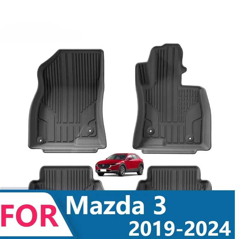 All-Weather TPE Car Mats For Mazda 3 2019-2024 3D Design Custom Fit Floor Mat Waterproof & Easy to Clean Includes Trunk Liner