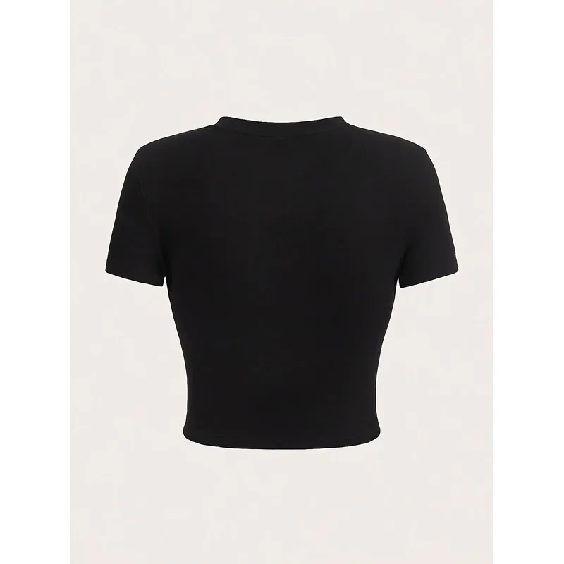 90's Women's Bright PinkCropped T-Shirt Retro 90s Graphic Crop Top with Bold White Letter Print,Stretchy Round Neck Short Sleeve