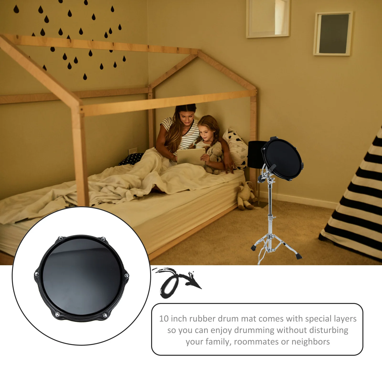 

Quiet Drum Practice of High Quality Eva and Rubber Ideal for Home Use Develops Basic Drum Skills Suitable for All Ages