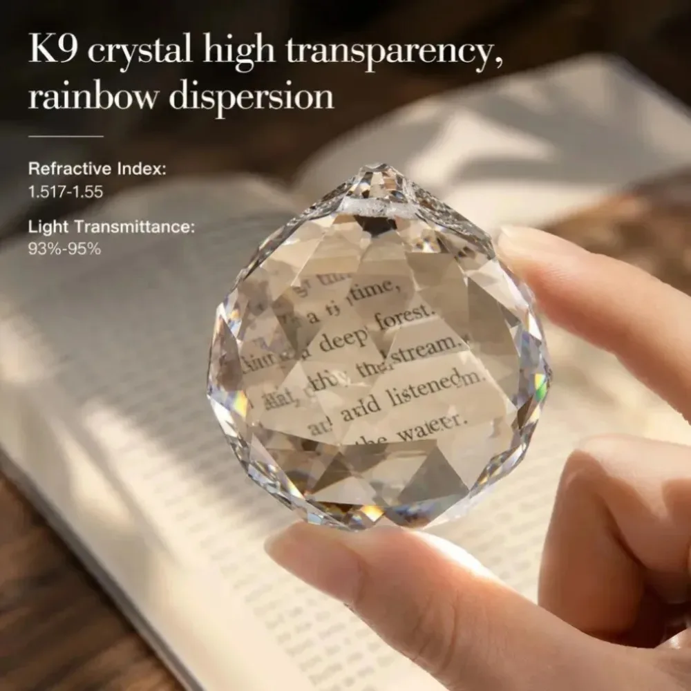 10Pcs K9 Crystal Ball Prism Suncatcher Rainbow Pendants Clear Glass Hanging Crystals for Windows Home Office Garden Decoration