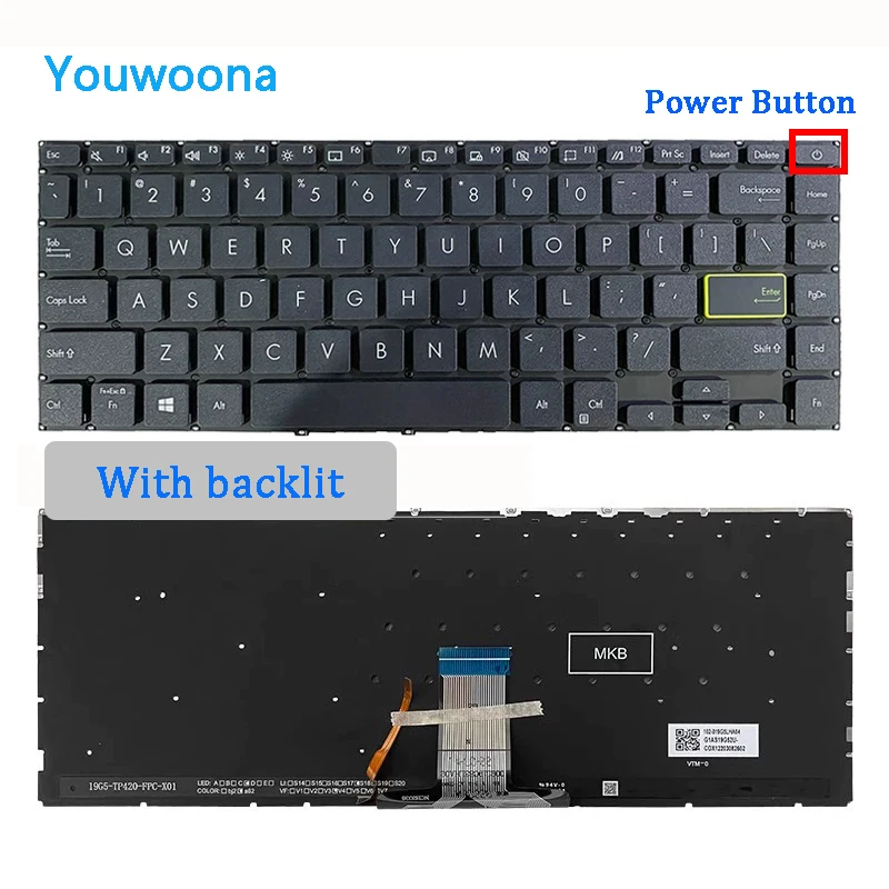 NEW Laptop Keyboard For ASUS VivoBook Flip 14 TP470 TM420/TM420U/TM420UA/TM420IA TP420/TP420U/TP420L