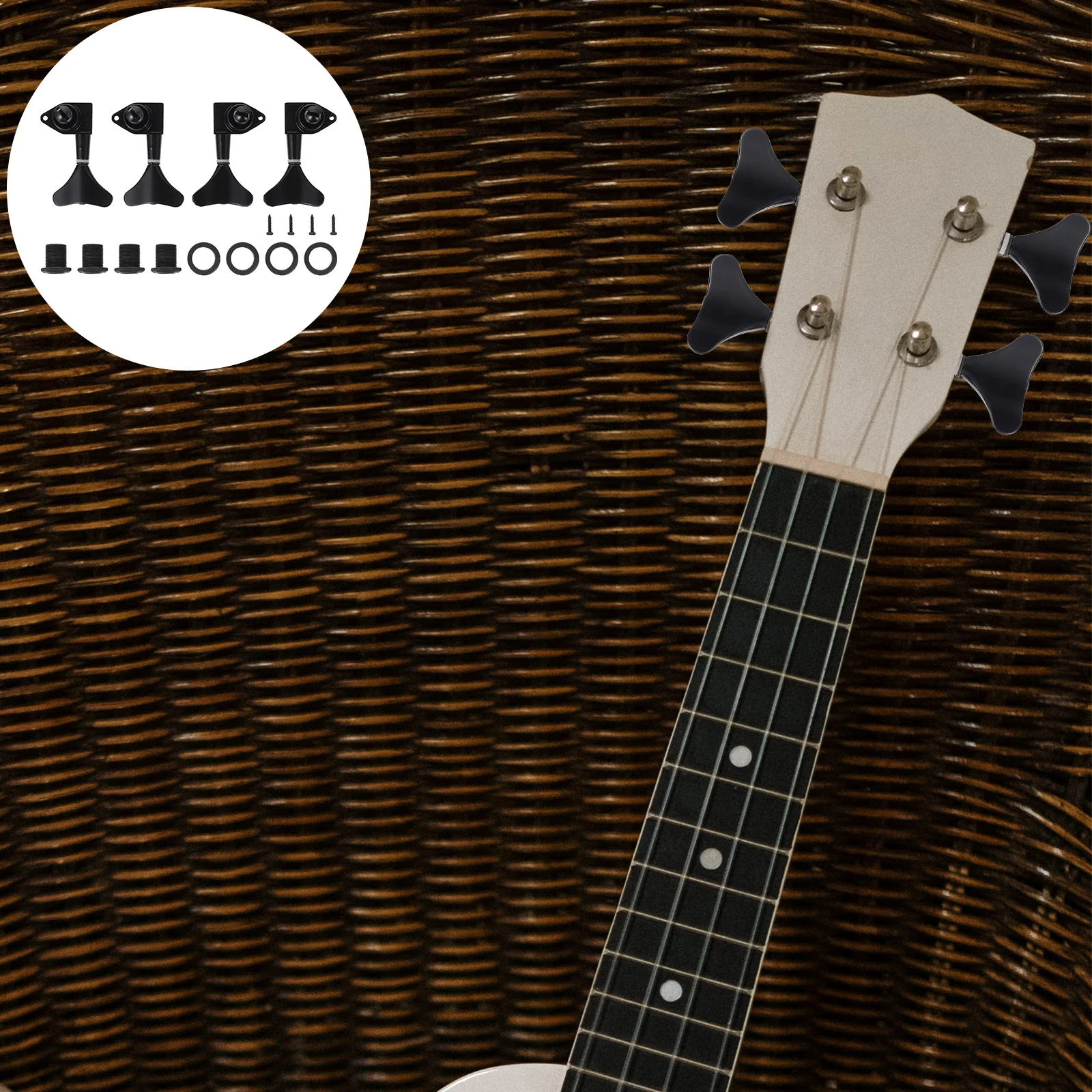 

4 pcs Guitar Tuning Pegs Black Metal String Adjuster For Quick Accurate Tuning Simple Guitar Adjuster Tool Instrument Part