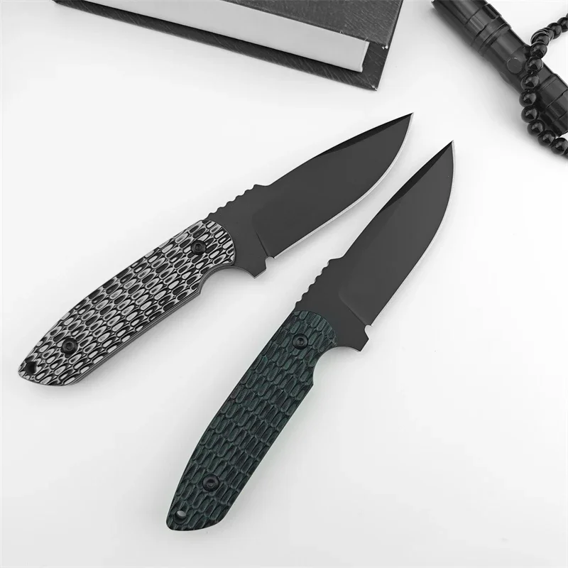 Super tech Rockeye straight knife with high hardness G10 handle, camping hunting tactical self-defense fixed knife