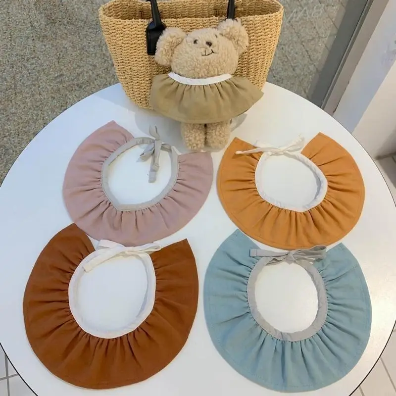 

95AE Baby Feeding Bib Soft Cotton Fake Collar Saliva Towel Drool Burp Cloth Scarf Neckwear Decoration for Infants Toddler Shower