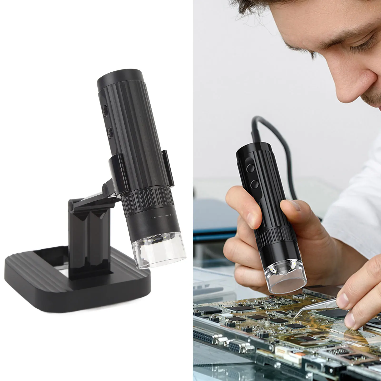 Wireless Digital Microscope 2MP 1000X Magnification WiFi with 8 Light USB APP Handheld Microscope Camera for Circuit Board