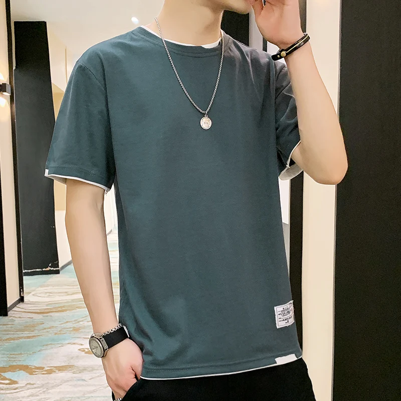 LISM 2022 Summer Hot Sale 100% Cotton Solid Short Sleeve T Shirt Men Causal O-Neck Basic T-shirt Male High Quality Classic Tops image 5