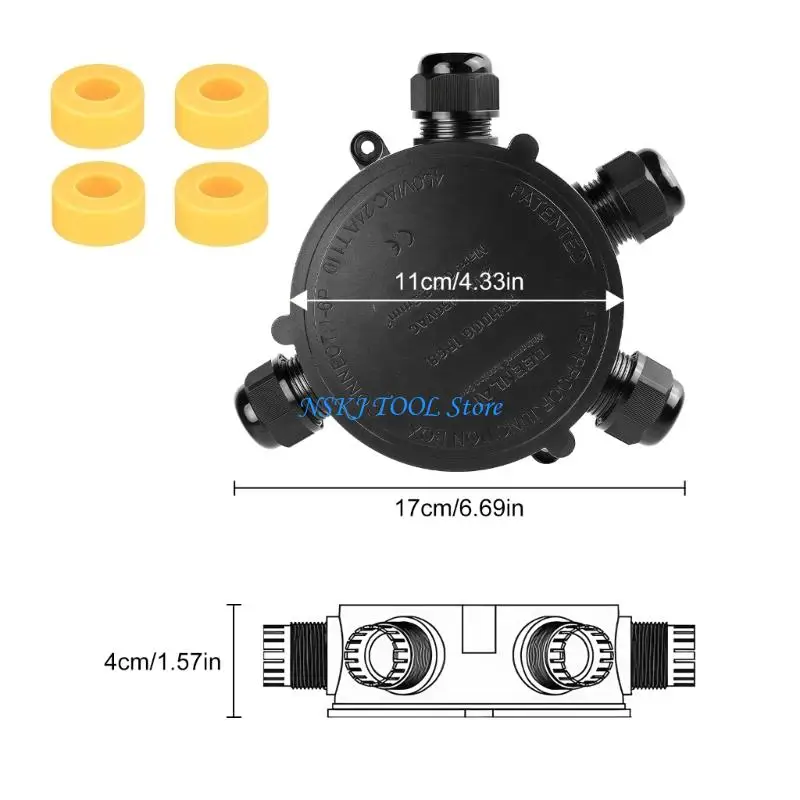L8RC Multiple Directional Cable Routing Waterproof Electrical Box set for Outdoor Lighting Garden Pool & Tunnel Installations