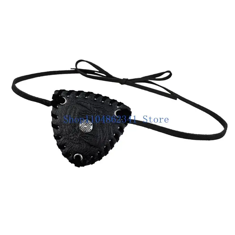 5asd Vintage Leather Eye Mask Pirate Eye Covers Medieval Csotume Accessories for Men Halloween Cosplay LARP Themed Event