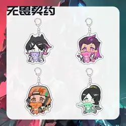 Valorant Kawaii Keychain Women Reyna Raze Sage Acrylic Key Chain Man Q Version Key Ring Bag Pendant Cute Ornament Friend Gift