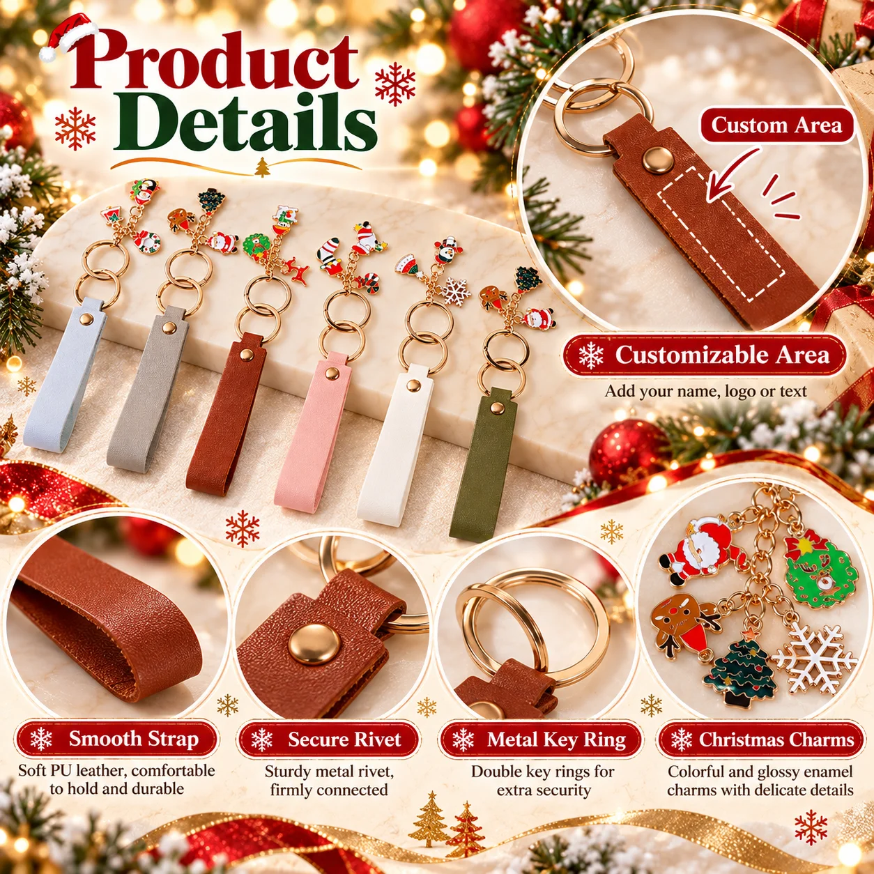 Custom Keychain For Famliy PU  - Phone Accessories Charms recension och pris